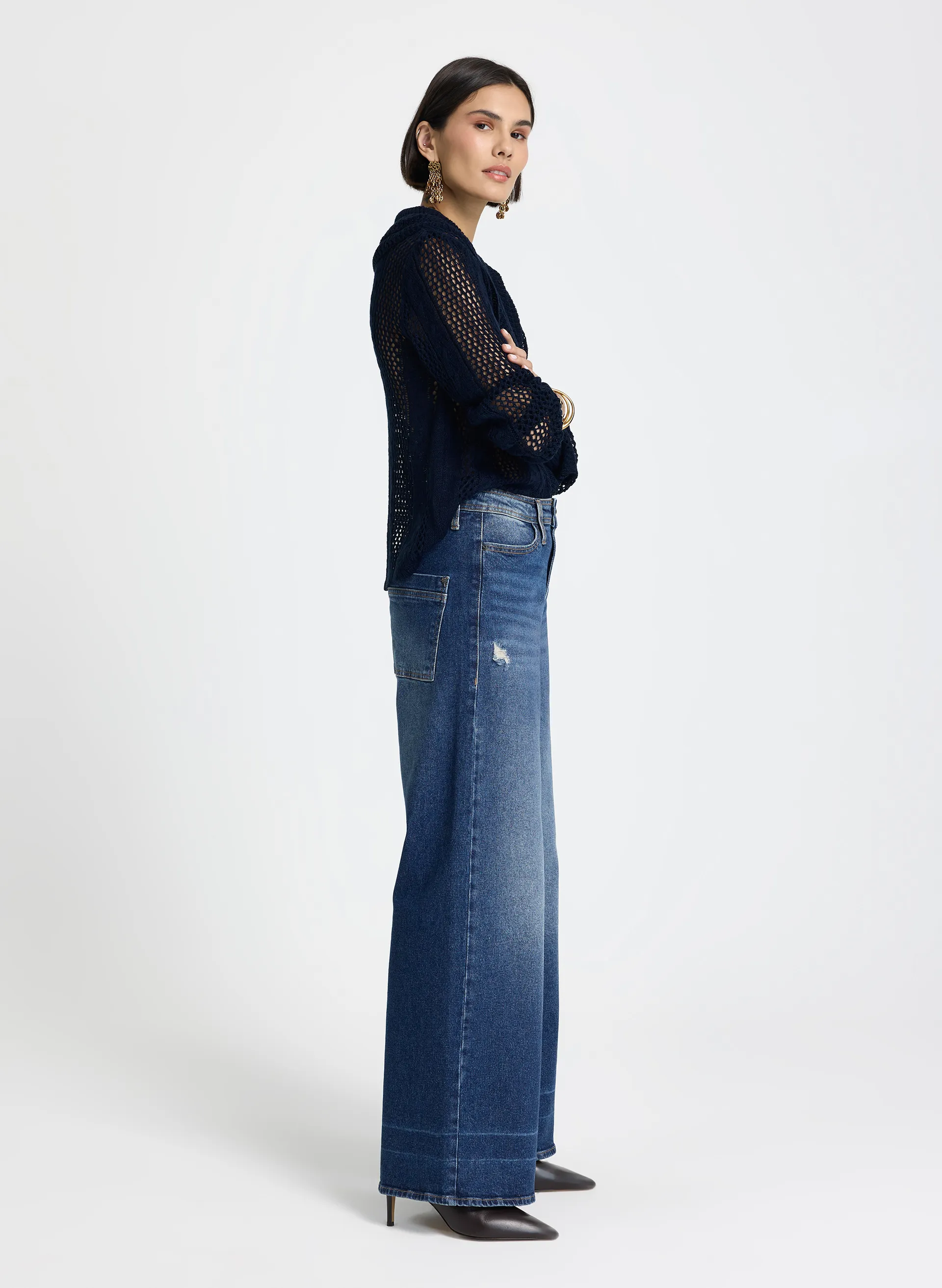 Calça Poti Pantalona Jeans Feminina