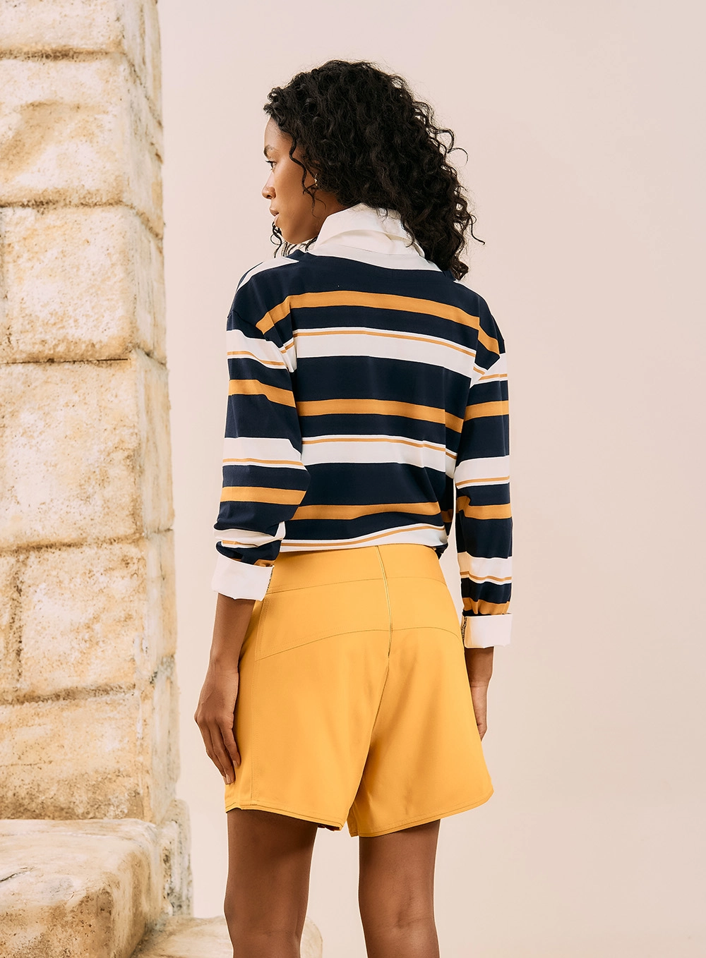 Blusa Polo Listrada Estilo Rugby
