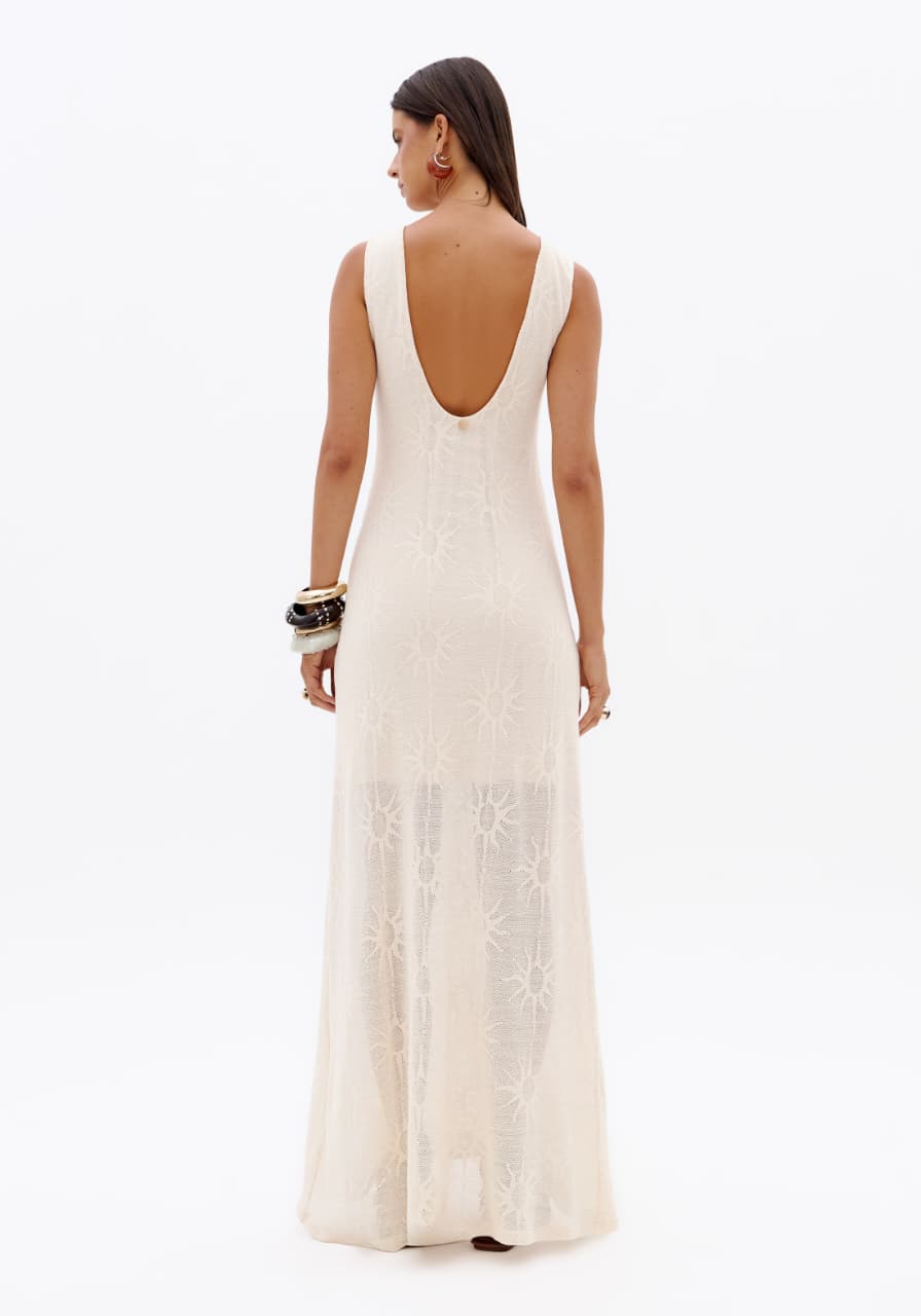VESTIDO LONGO SEM MANGAS DECOTE COSTAS