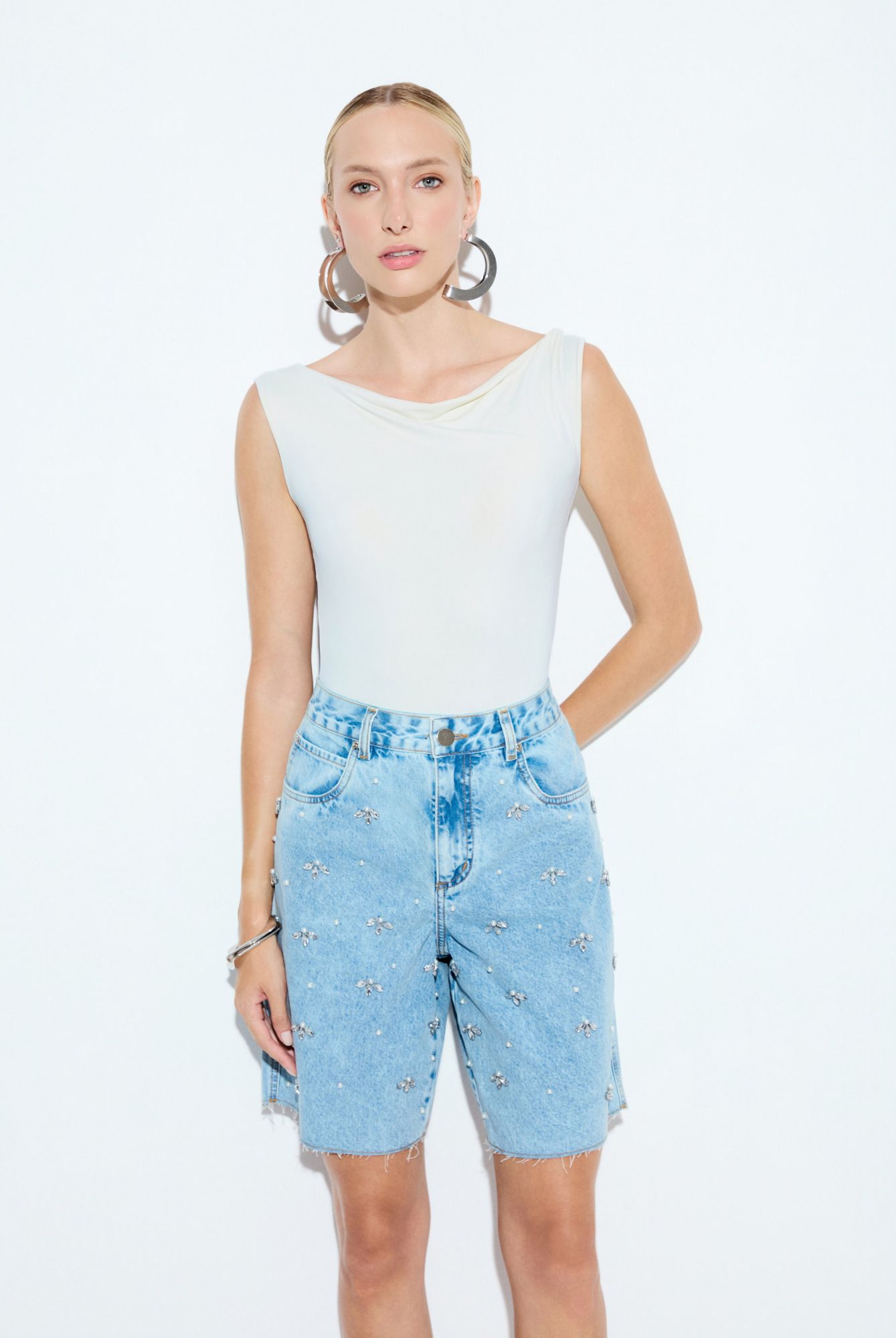 BERMUDA EBBY JEANS CLARO