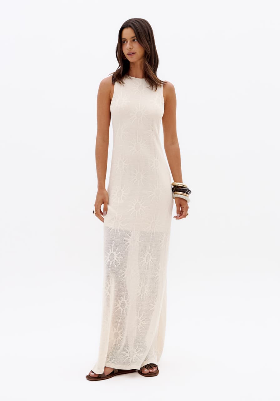 VESTIDO LONGO SEM MANGAS DECOTE COSTAS